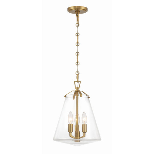 Voss 3 Light 11" Pendant in Luxe Gold