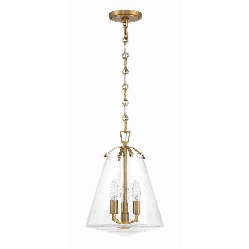 Voss 3 Light 11" Pendant in Luxe Gold