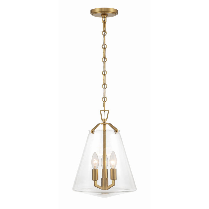 Voss 3 Light 11" Pendant in Luxe Gold