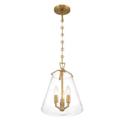 Voss 3 Light 11" Pendant in Luxe Gold