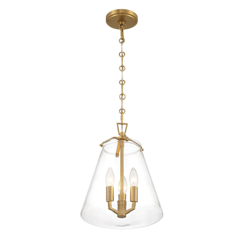 Voss 3 Light 11" Pendant in Luxe Gold
