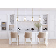 Voss 3 Light 11" Pendant in Luxe Gold in a room setting
