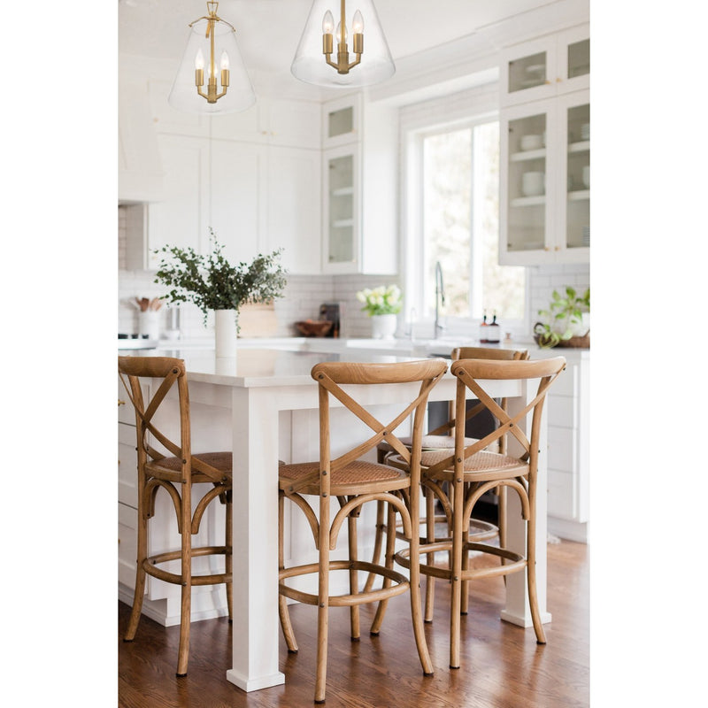 Voss 3 Light 11" Pendant in Luxe Gold in a room setting