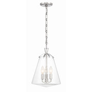 Voss 3 Light 11" Pendant in Polished Nickel
