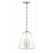 Voss 3 Light 11" Pendant in Polished Nickel