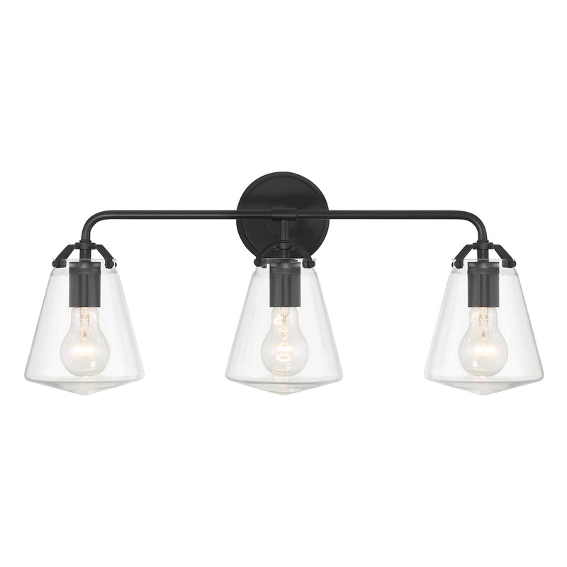 Voss 3 Light 25" Bathroom Vanity in Matte Black