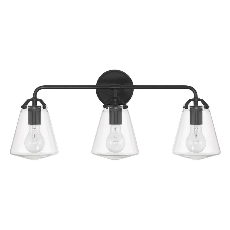 Voss 3 Light 25" Bathroom Vanity in Matte Black