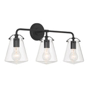Voss 3 Light 25" Bathroom Vanity in Matte Black