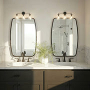 Voss 3 Light 25" Bathroom Vanity in Matte Black in a room setting