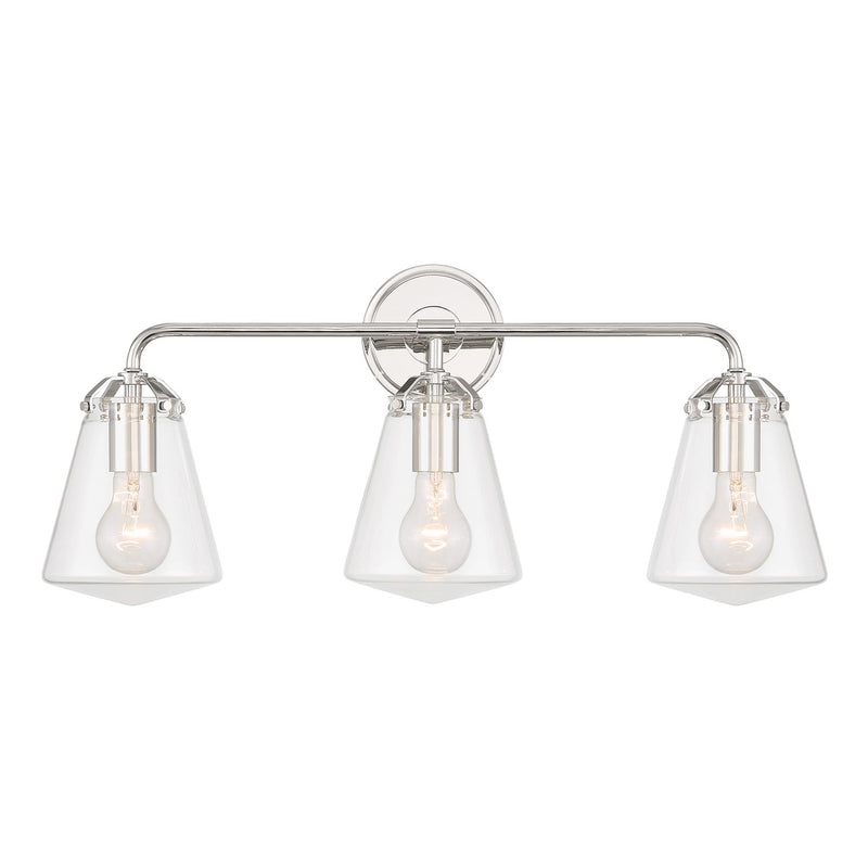Voss 3 Light 25" Bathroom Vanity in Polished Nickel