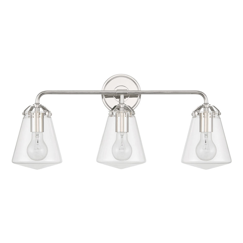 Voss 3 Light 25" Bathroom Vanity in Polished Nickel
