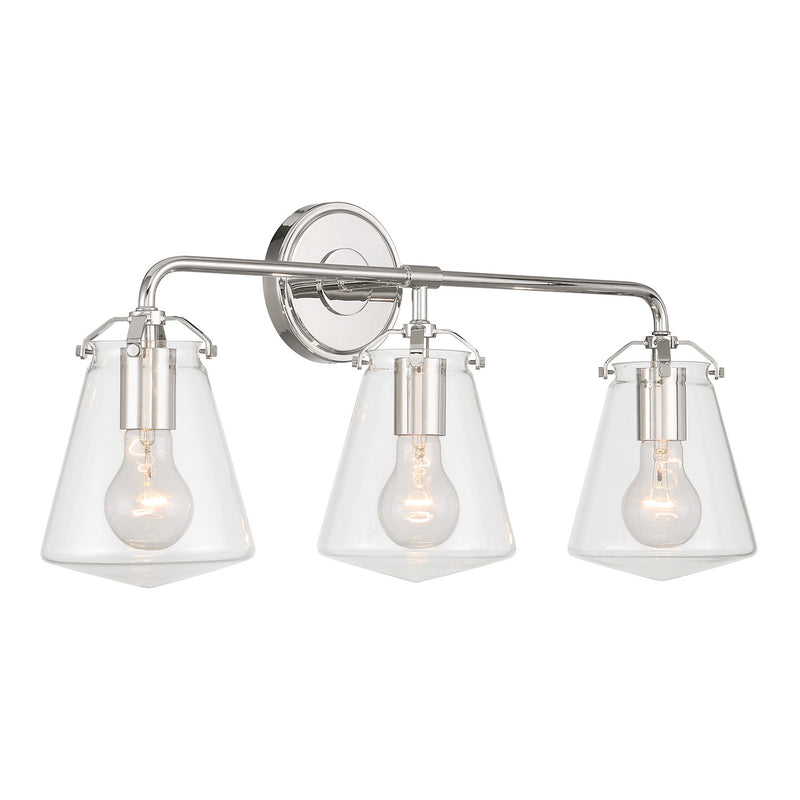 Voss 3 Light 25" Bathroom Vanity in Polished Nickel