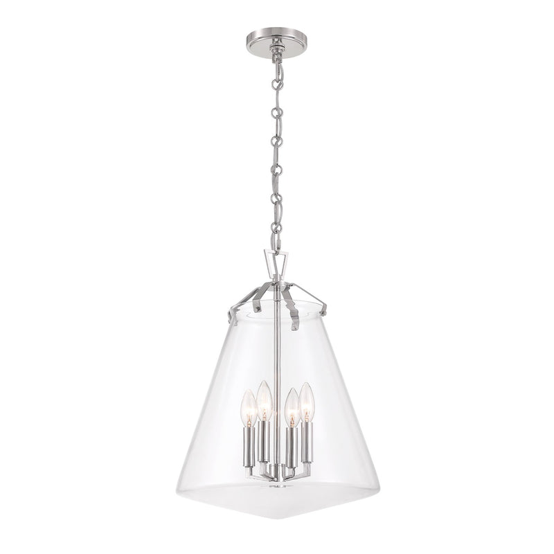 Voss 4 Light 15.25" Pendant in Polished Nickel
