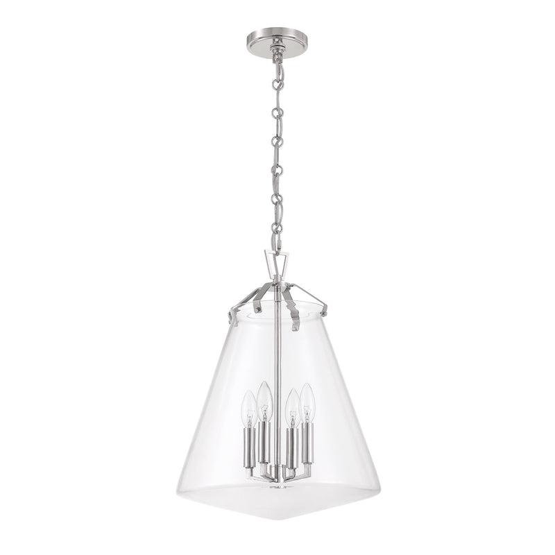 Voss 4 Light 15.25" Pendant in Polished Nickel