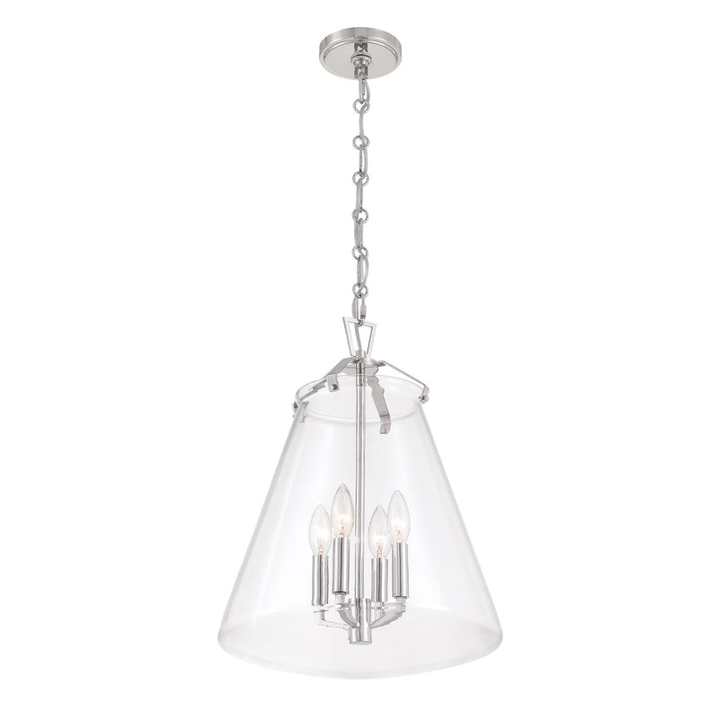 Voss 4 Light 15.25" Pendant in Polished Nickel