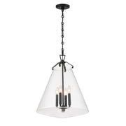Voss 4 Light 18" Pendant in Matte Black