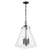 Voss 4 Light 18" Pendant in Matte Black