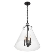 Voss 4 Light 18" Pendant in Matte Black