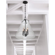 Voss 4 Light 18" Pendant in Matte Black in a room setting