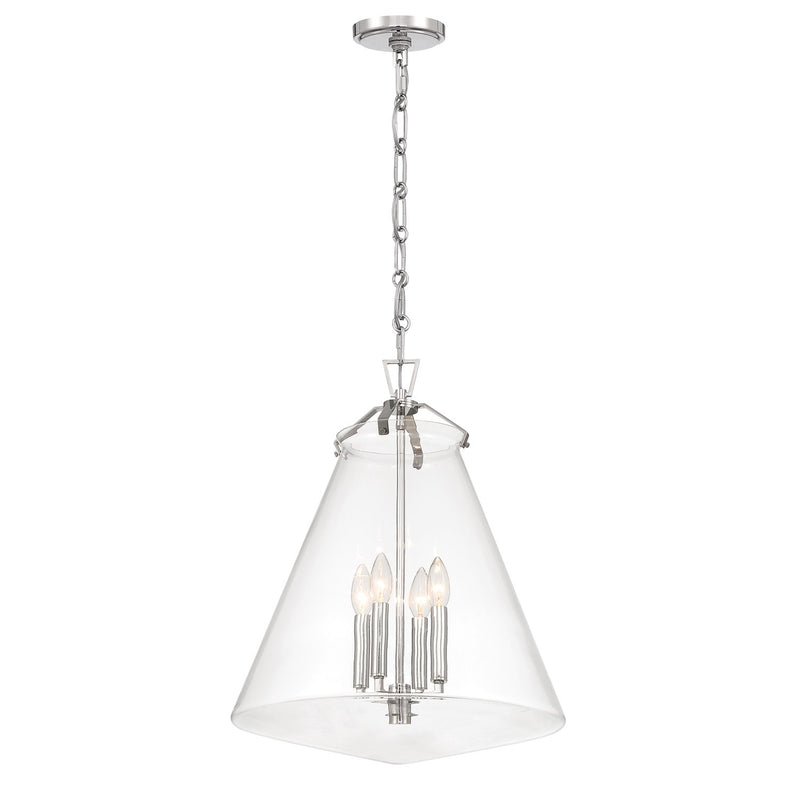 Voss 4 Light 18" Pendant in Polished Nickel