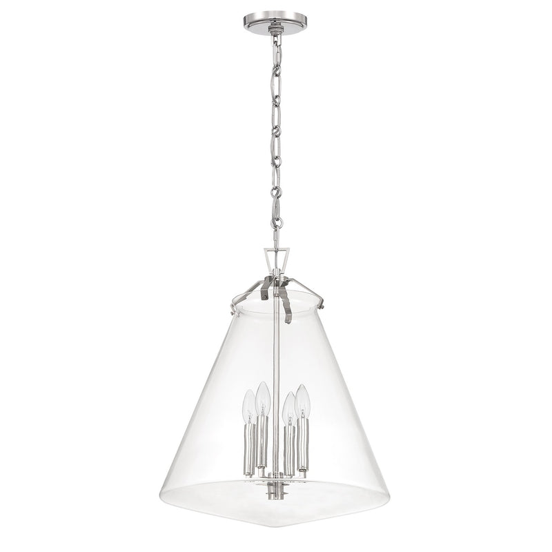 Voss 4 Light 18" Pendant in Polished Nickel