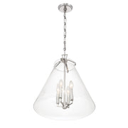 Voss 4 Light 18" Pendant in Polished Nickel