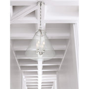 Voss 4 Light 18" Pendant in Polished Nickel in a room setting