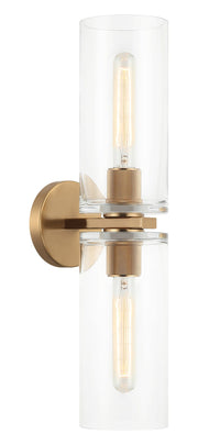 Lincoln 2-Light Wall Sconce in Aged Gold Brass