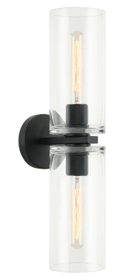 Lincoln 2-Light Wall Sconce in Matte Black