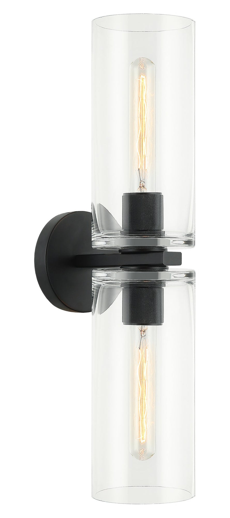 Lincoln 2-Light Wall Sconce in Matte Black