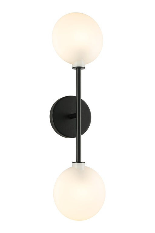 Peony 2-Light Wall Sconce in Matte Black