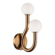 Joelle 2-Light Wall Sconce in Aged Gold Brass