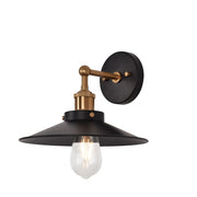 Bulstrode's Workshop 8.5" Wall Sconce in Aged Gold Brass / Black