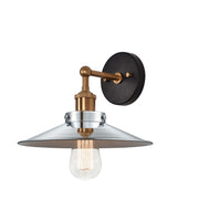 Bulstrode's Workshop 8.5" Wall Sconce in Aged Gold Brass / Chrome