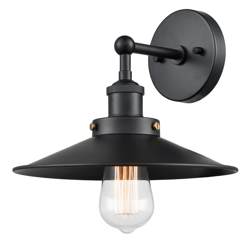 Bulstrode's Workshop 8.5" Wall Sconce in Black / Black