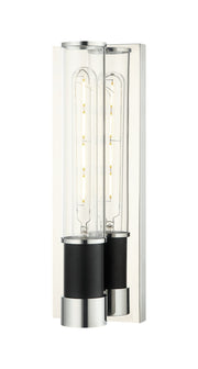 Tubo Wall Sconce in Matte Black / Chrome