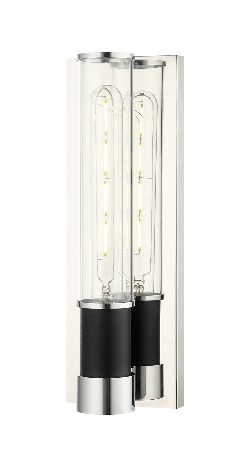 Tubo Wall Sconce in Matte Black / Chrome