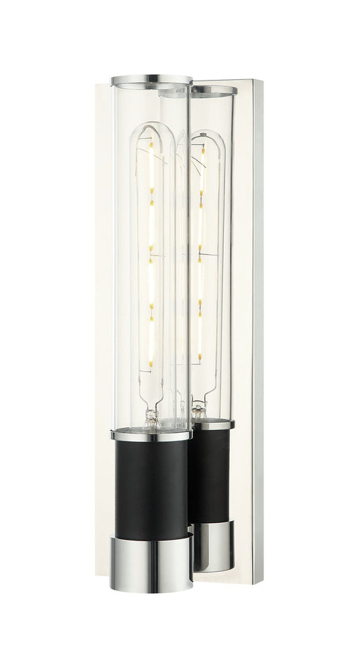 Tubo Wall Sconce in Matte Black / Chrome
