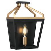 Mavonshire 11" Tall Wall Sconce in Black / Aged Gold Brass