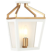 Mavonshire 11" Tall Wall Sconce in White / Aged Gold Brass