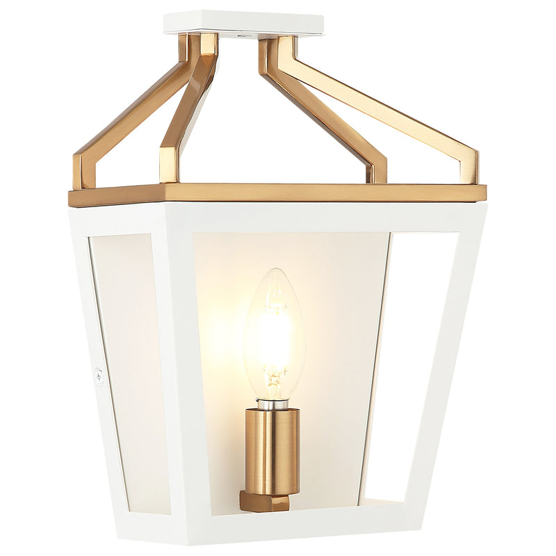 Mavonshire 11" Tall Wall Sconce in White / Aged Gold Brass