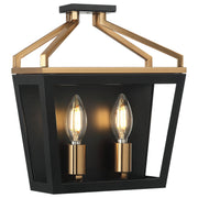 Mavonshire 2-Light Wall Sconce in Black / Aged Gold Brass