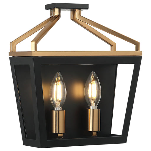 Mavonshire 2-Light Wall Sconce in Black / Aged Gold Brass