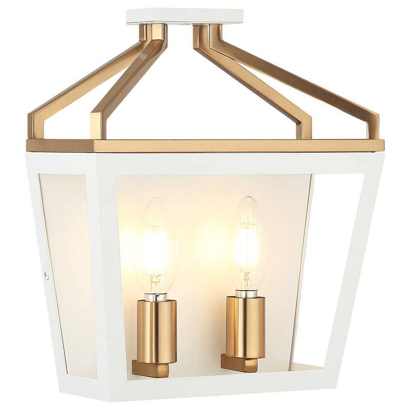 Mavonshire 2-Light Wall Sconce in White / Aged Gold Brass