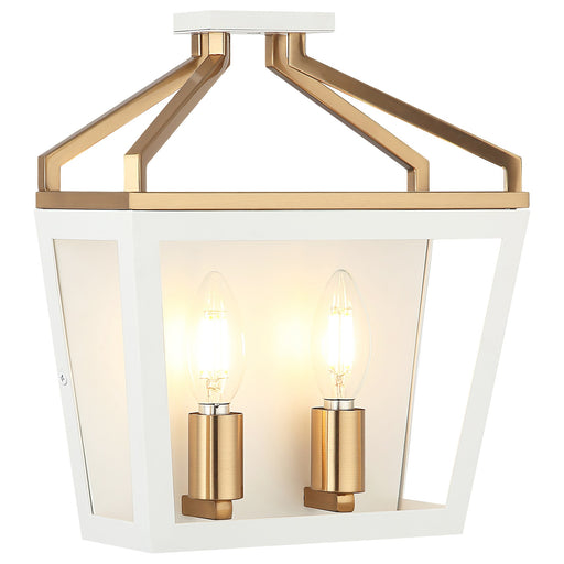 Mavonshire 2-Light Wall Sconce in White / Aged Gold Brass