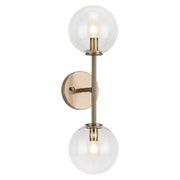 Novo 2-Light Globe Wall Sconce in Aged Gold Brass