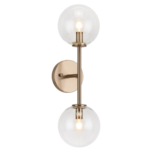 Novo 2-Light Globe Wall Sconce in Aged Gold Brass