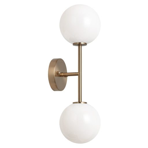 Novo 2-Light Globe Wall Sconce in Aged Gold Brass