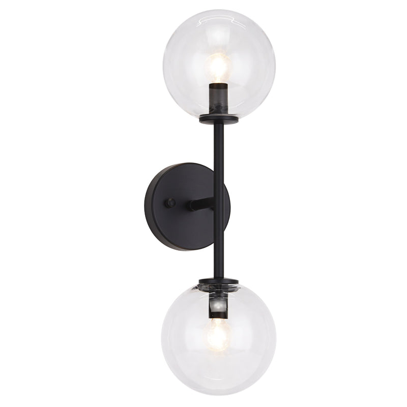Novo 2-Light Globe Wall Sconce in Black