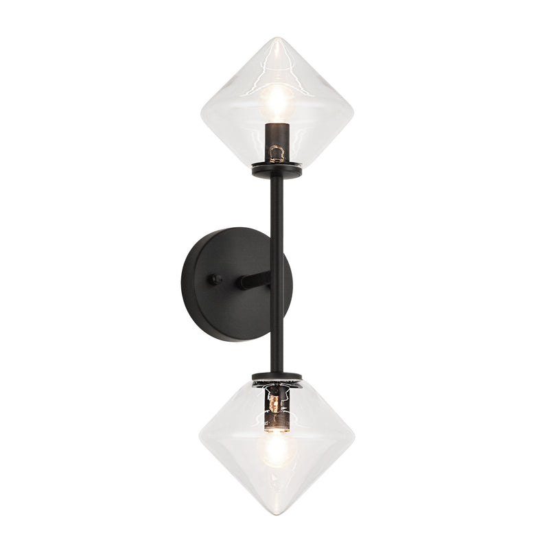 Novo 2-Light Geometric Wall Sconce in Black
